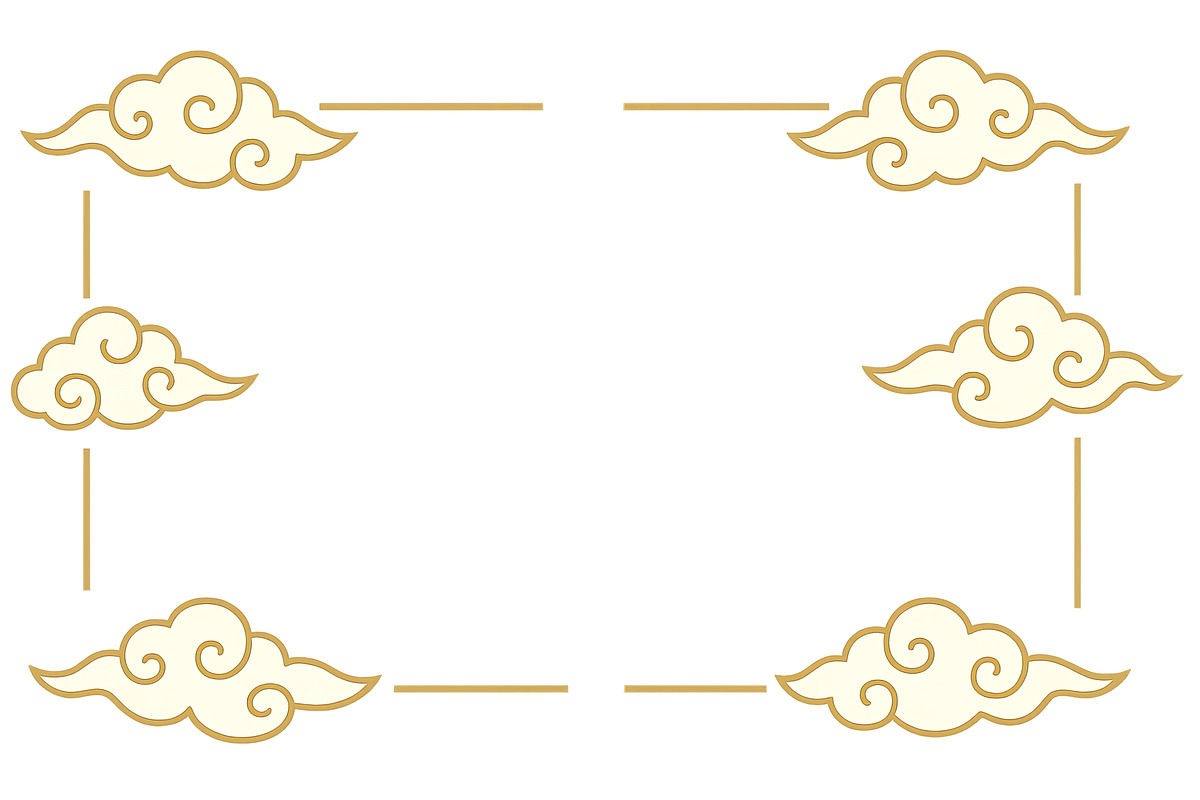 Mid autumn festival cloud border wit, an Illustration by Dvoevnore photos