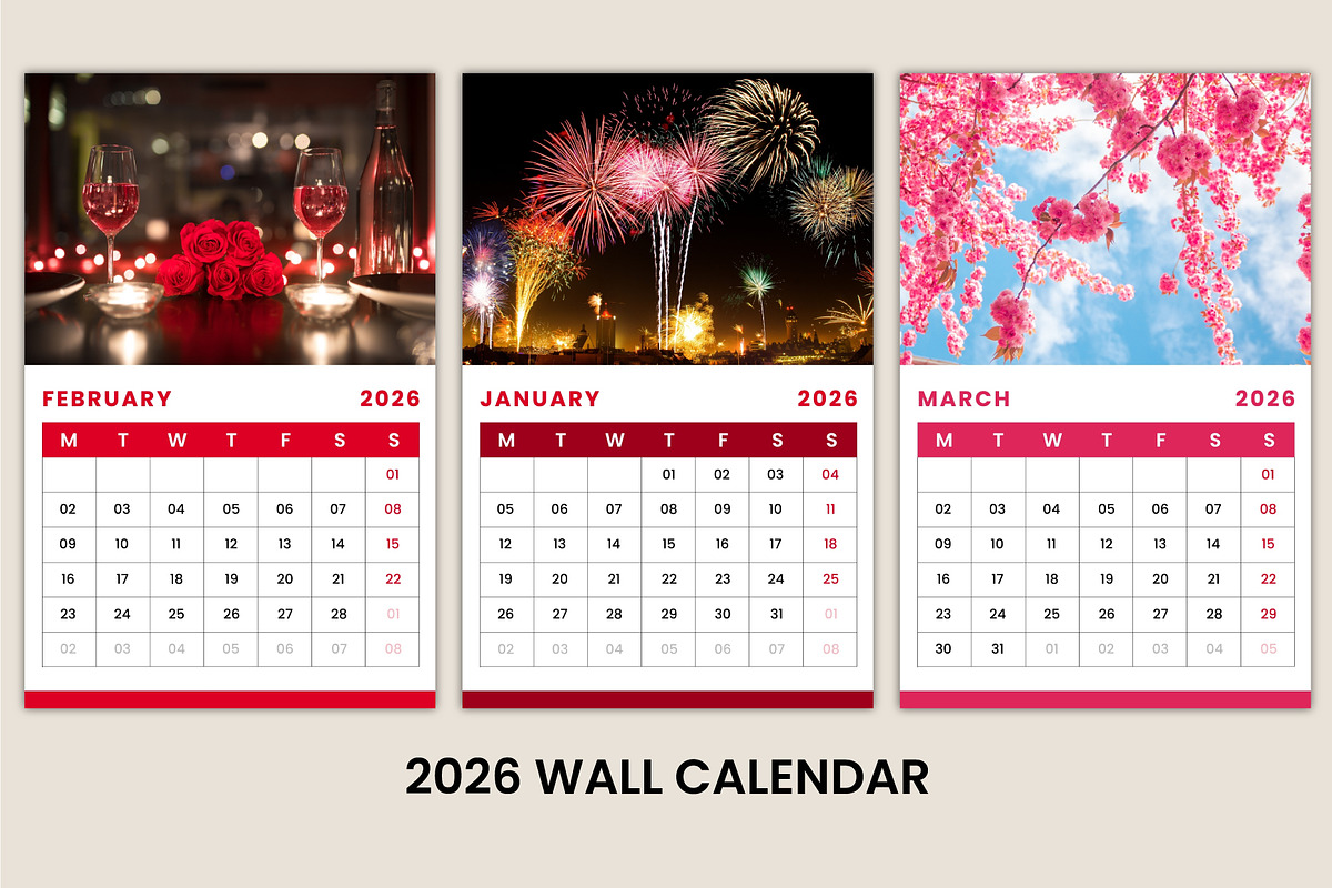 2026 Full Year Wall Calendar Canva, a Stationery Template by Mustafiz (Photo 5 of 8)