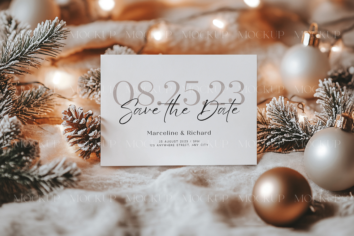 Winter Horizontal Invitation Mockup, a Product Mockup by TatiMockup (Photo 2 of 3)