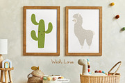 Llamas & Cactus clipart and patterns, an Animal Illustration by polikarpovaart (Thumbnail 11 of 11)
