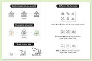100 Park & Outdoors Icons, an Outline Icon by Nadiinko (Thumbnail 3 of 3)