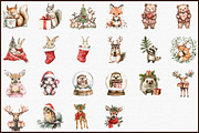 Sweet Christmas Woodland Animals Cli, an Illustration by Sublimation Artist (Thumbnail 3 of 6)