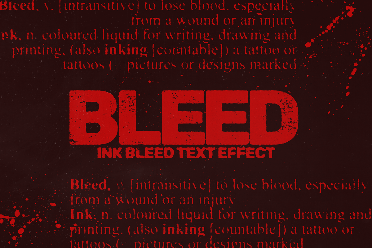 Ink Bleed Text Effect Template, a Layer Style Add-On by Mint Pixels (Photo 1 of 8)
