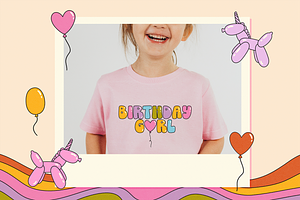 HIPPIE BIRTHDAY Balloon Font