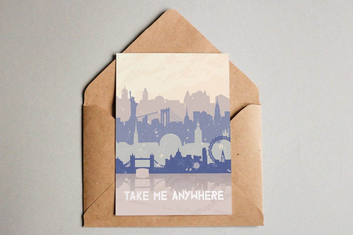 Travel Background with cities, a Work Illustration by Designifty (Photo 3 of 4)