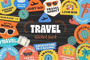 Travel Stickers Bundle, an Object Graphic by TSRY