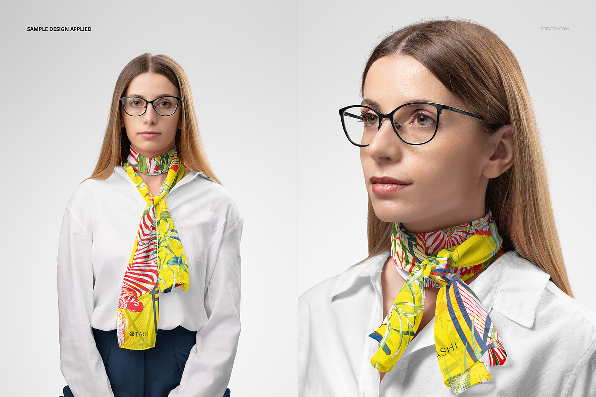 25x140cm Chiffon Silk Scarf Mockup, a Mask Mockup by creatsy5 (Photo 7 of 7)
