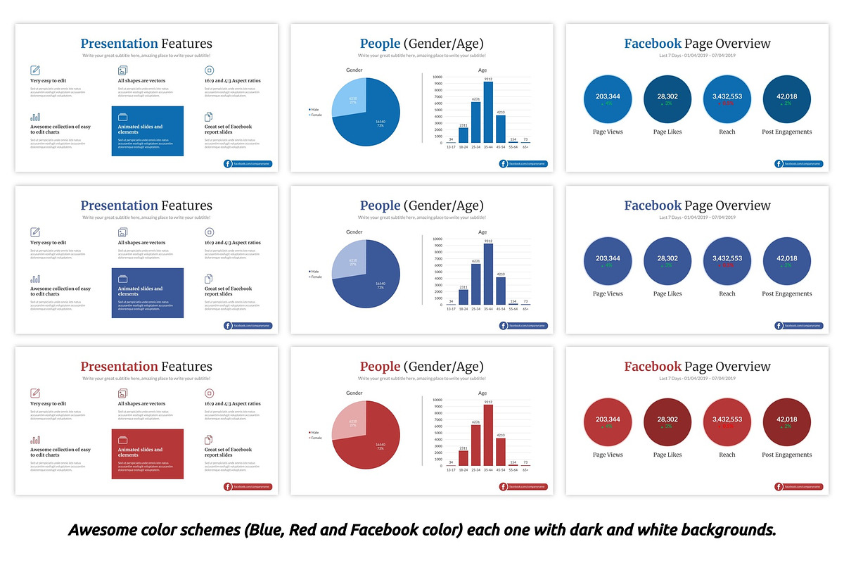 Facebook Report Google Slides, a Presentation Template by SlideBunny (Photo 2 of 9)