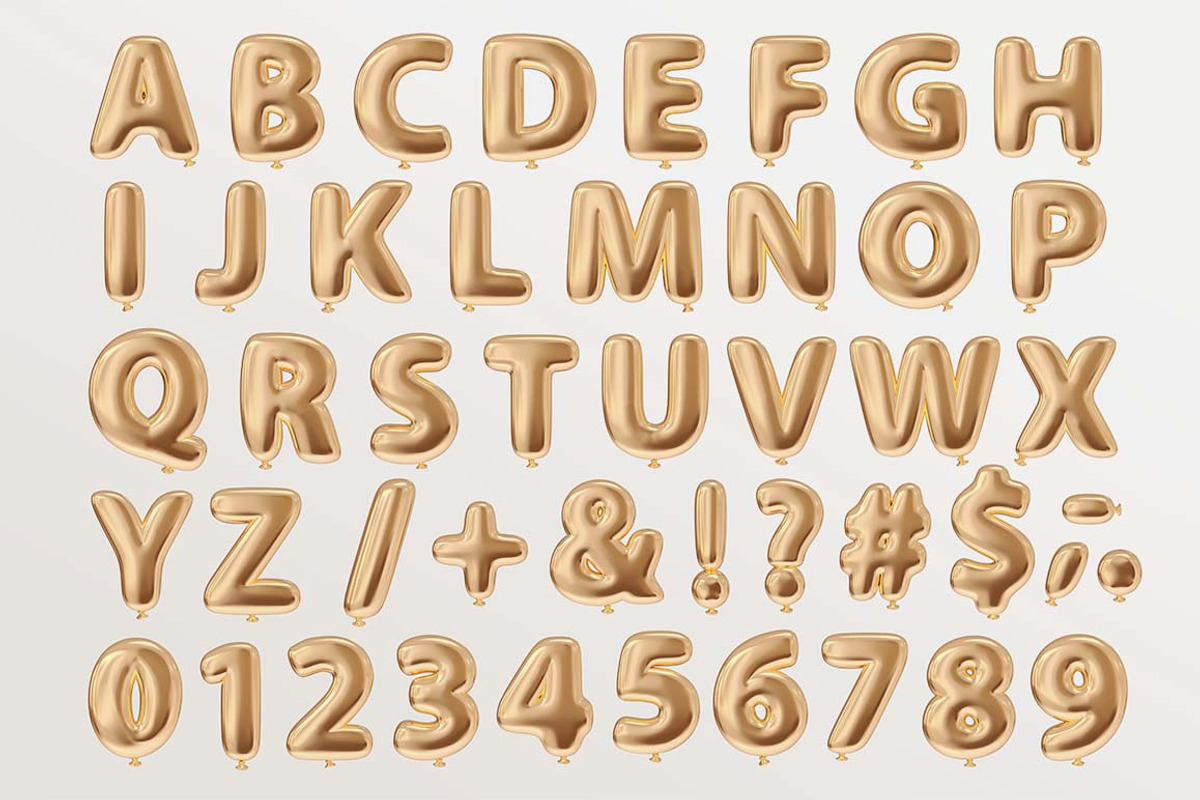 Gold Balloon Letters, an Object Graphic by Design Assets (Photo 6 of 6)