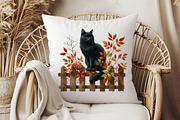 Autumn Black Cat Clipart, an Illustration by Pixels.Craft (Thumbnail 4 of 7)