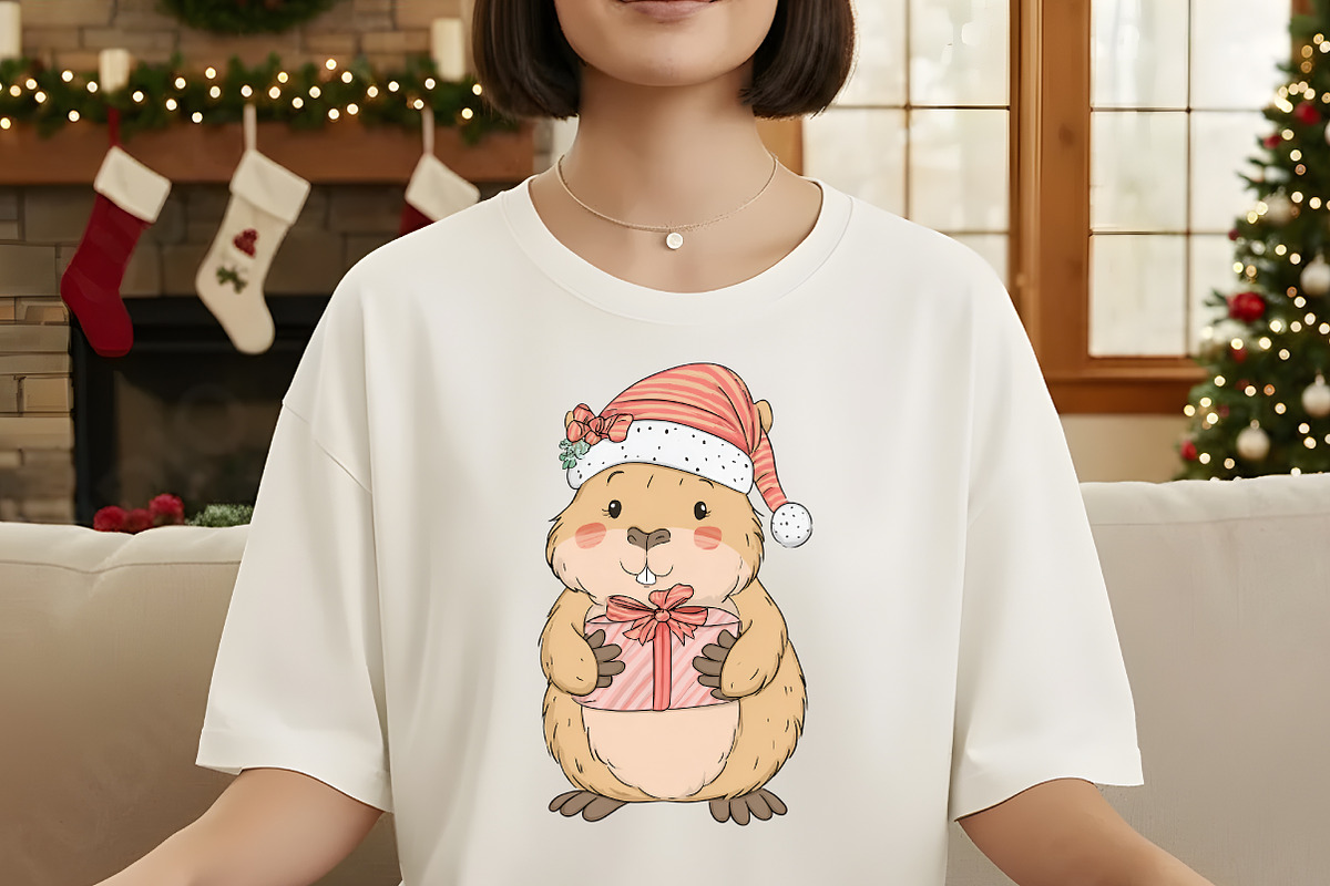 Christmas Capybara Clipart, an Illustration by Designworld (Photo 3 of 6)