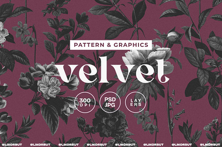 Gothic Dark Academia Floral Pattern, a Pattern Graphic by likorbut