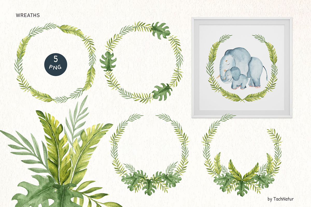 Animal Dads. Watercolor Cliparts., an Animal Illustration by TachNatur (Photo 5 of 7)