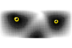 Abstraction of the eye of a halftone, an Animal Illustration by Nenahliadava Design