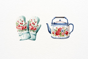 Kitchen Set Watercolor Sublimation