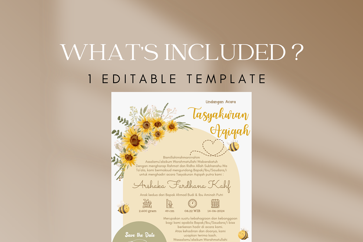 Sunflower Bear Canva Template, an Invitation Template by Blooming Daisy (Photo 2 of 4)