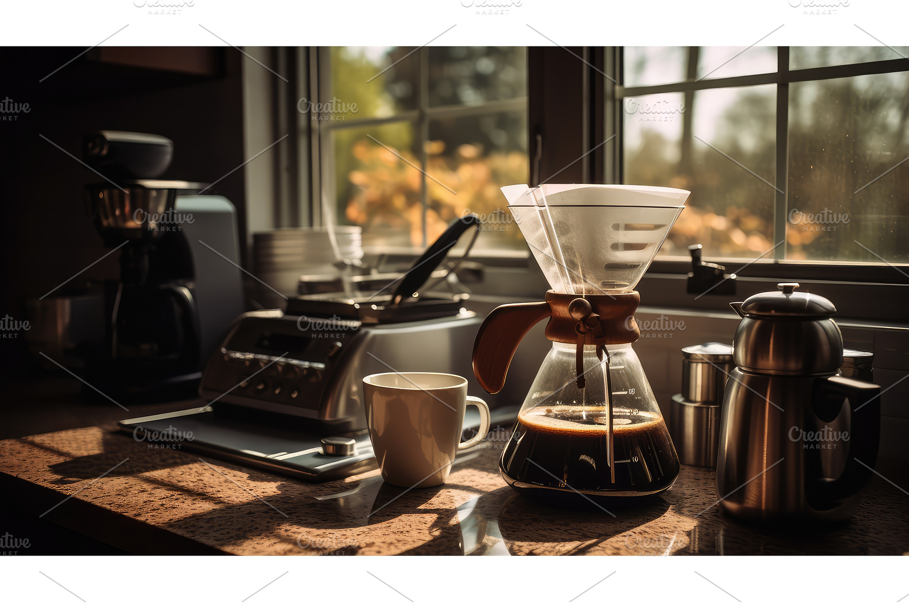 pot empty coffee ai generated, a Food & Drink Photo by pikepicture