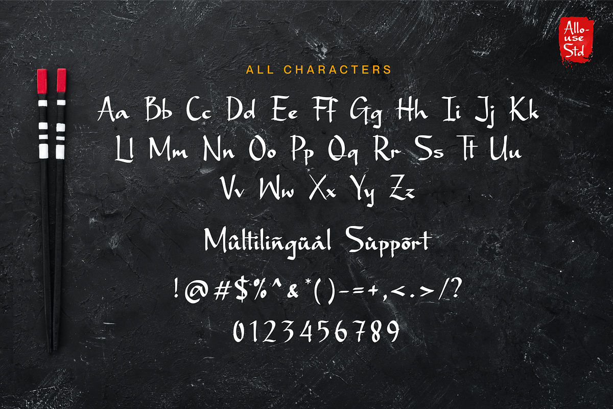 Gaze Nozarashi A Japanese Style Font, a Font by Allouse Studio (Photo 9 of 10)