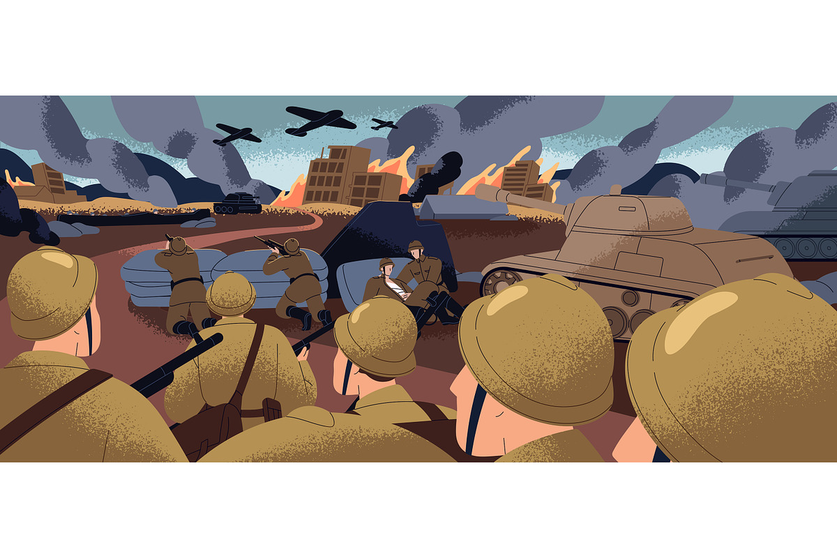 World War II Military Attack, an Illustration by PaperTrident