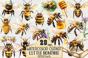 Little Honeybee Clipart, an Animal Illustration by Rose Art