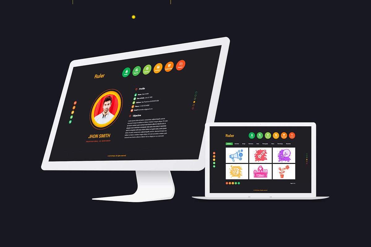 Ruler Vcard CV Resume HTML Template, a HTML Template by RiveupDigital (Photo 1 of 7)