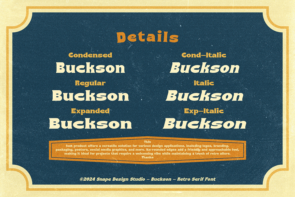 Buckson - Retro Serif Font, a Serif Font by Snape Design Studio (Photo 4 of 7)