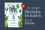Baby Dino Party Watercolor Clipart, an Animal Illustration by Primrose Blume (Thumbnail 8 of 8)