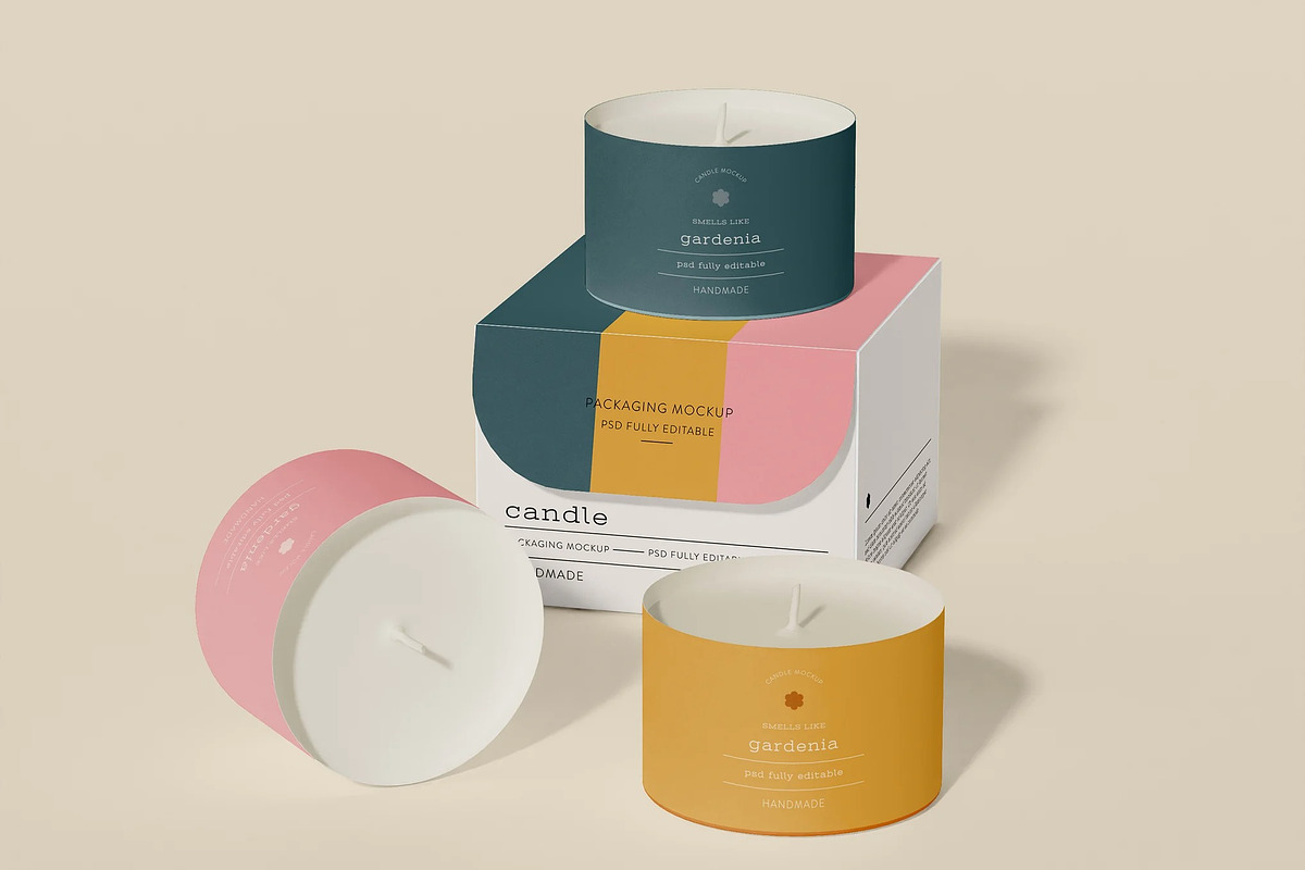 Candles and Box Mockup, an Advertising Mockup by Hubzway (Photo 2 of 2)