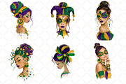 Mardi Gras Mama Messy Bun PNG, an Illustration by Black Bird Studio (Thumbnail 2 of 6)