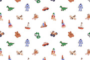 Kids toys, games set + backgrounds, an Object Illustration by PaperTrident (Thumbnail 6 of 7)