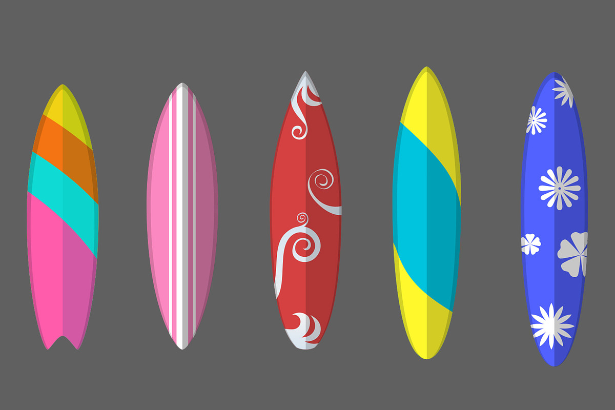 Vector surfing boards and background, a Seasonal Illustration by GreenStockPhotos (Photo 3 of 7)
