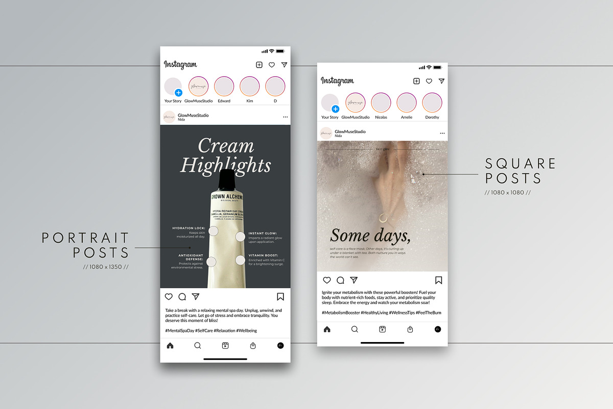 Esthetician Instagram Templates, a Social Media Template by Glow Muse Studio (Photo 3 of 10)