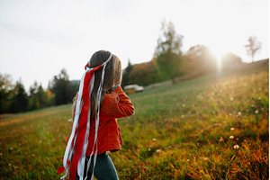 Little girl wearing ribbon headband, a Person Photo by HalfPoint