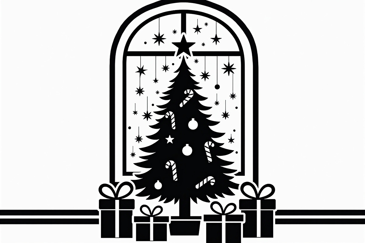 Festive Christmas Tree Silhouette Se, an Illustration by BIPLOB EXPERT (Photo 20 of 20)