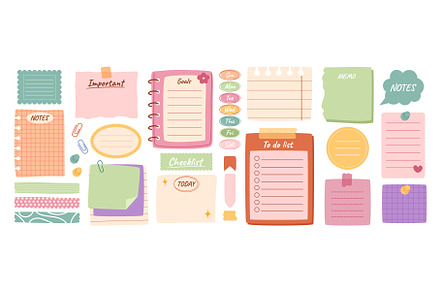 Daily planner elements. Notepad, an Illustration by winwin.art