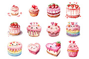 Valentine's Day Cake Clipart, an Illustration by Design Market (Thumbnail 3 of 3)