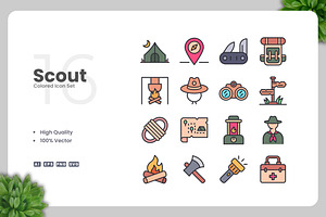Scout Colored Icons, an Icon by Upnowgraphic