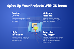 3D Architecture Icons Illustration