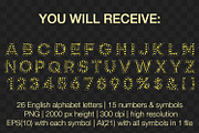 Retro alphabet in black with bulbs, an Object Graphic by MariiaVD (Thumbnail 5 of 6)