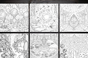 80 Alien Ruins Coloring Pages Bundle, a Brochure Template by LA Design (Thumbnail 4 of 10)