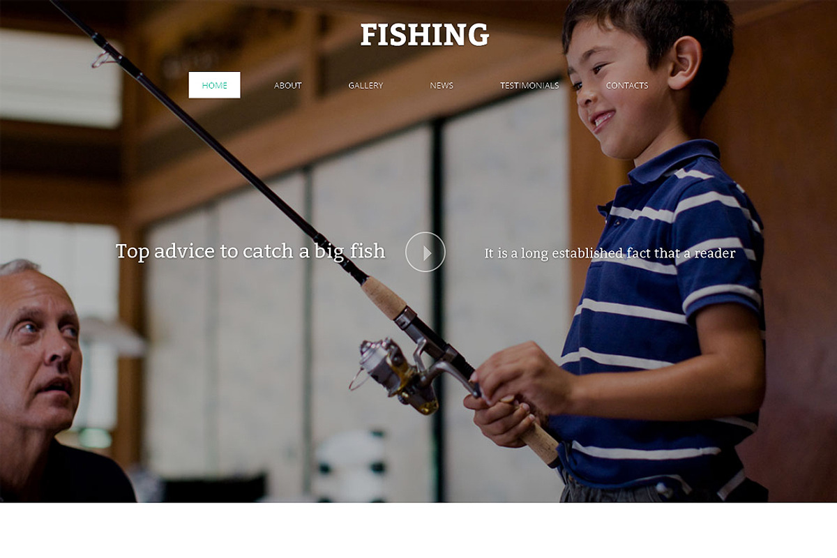 Fishing  One Page Template, a Landing Page Template by IceTemplates (Photo 1 of 3)