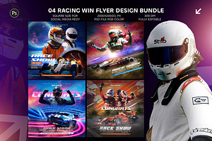 04 Racing Win Design Template Bundle, a Graphic by Shajib Shikder