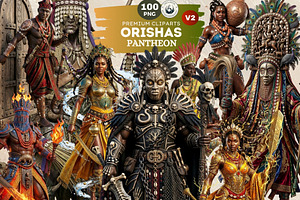 Orishas Pantheon Gods Cliparts, a Person Illustration by ThatsDesignArt
