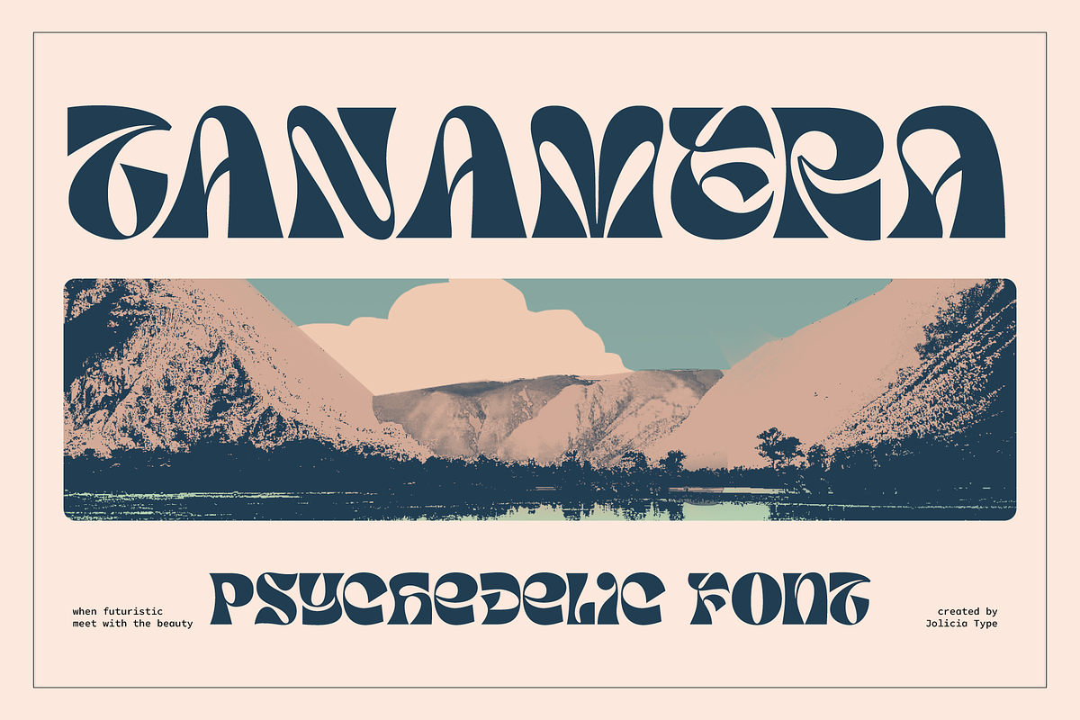 TANAMERA | Psychedelic Font, a Sans Serif Font by Jolicia Type (Photo 1 of 11)