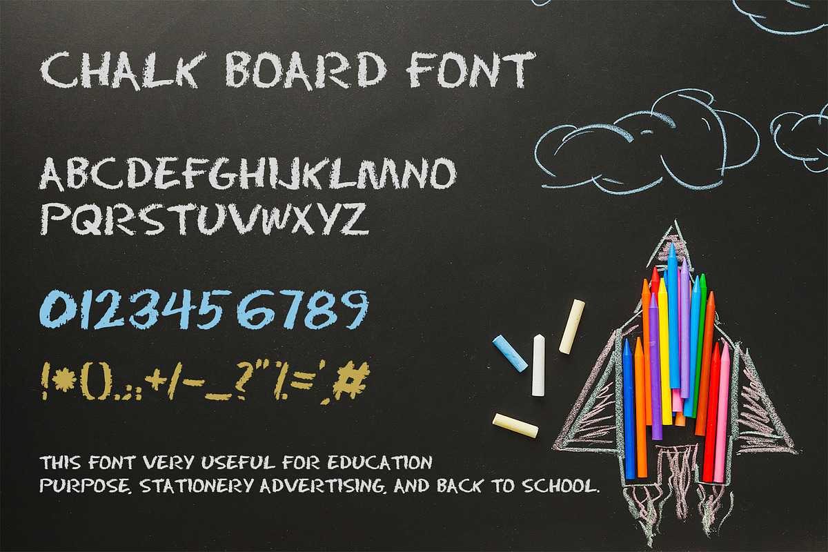 Chalk Board Font, a Script Font by OWPictures (Photo 1 of 5)