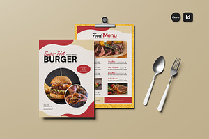 Super Hot Burger Template, a Stationery Template by Creatiya Type