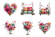 valentines day love clipart, an Illustration by SinaCreation (Thumbnail 4 of 10)