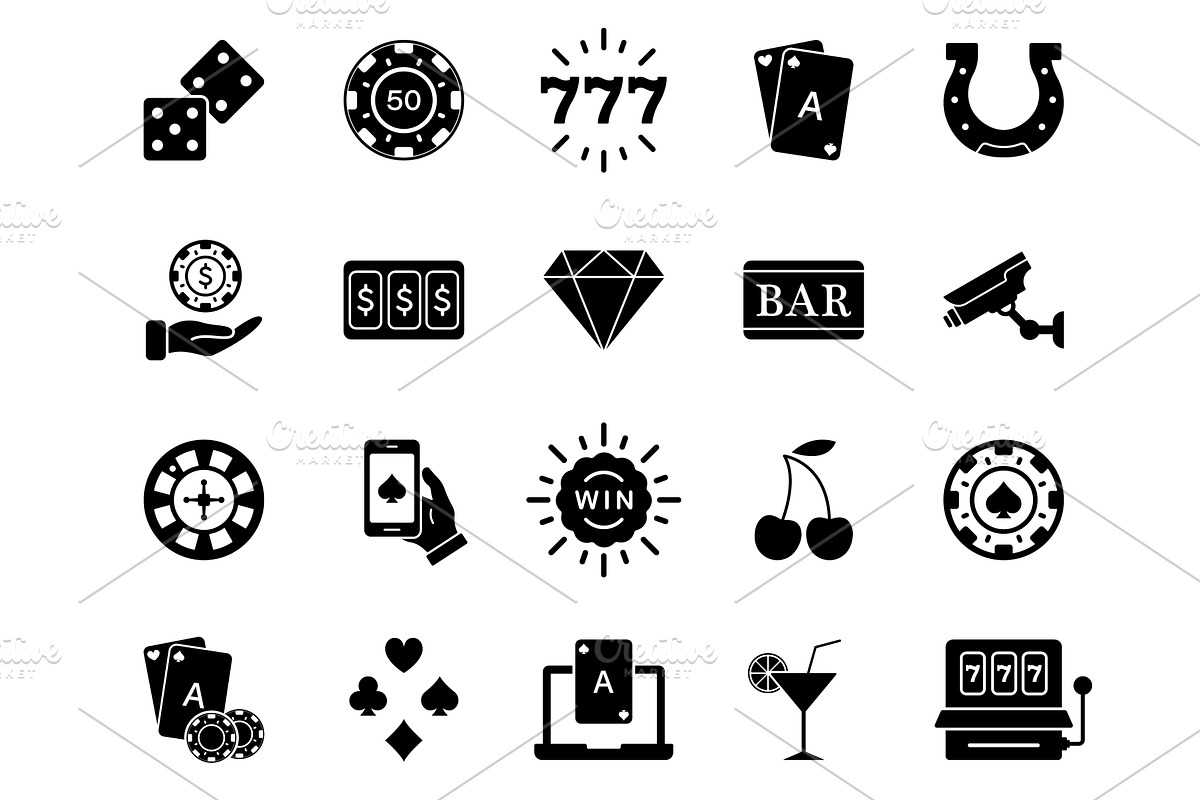 Poker Casino Gamble Game Icons, an Object Illustration by Vector Creator