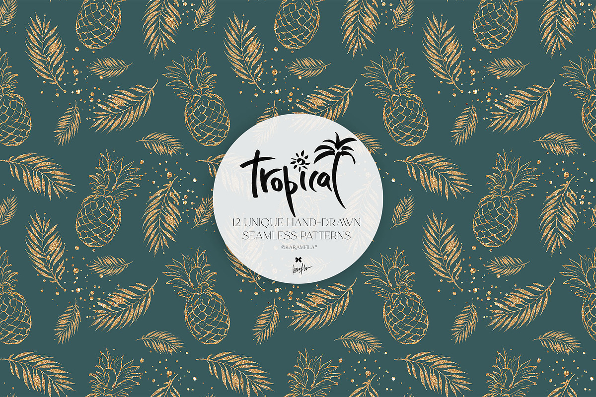 Hawaii Tropical Seamless Patterns, a Pattern Graphic by KaramfilaS (Photo 5 of 17)