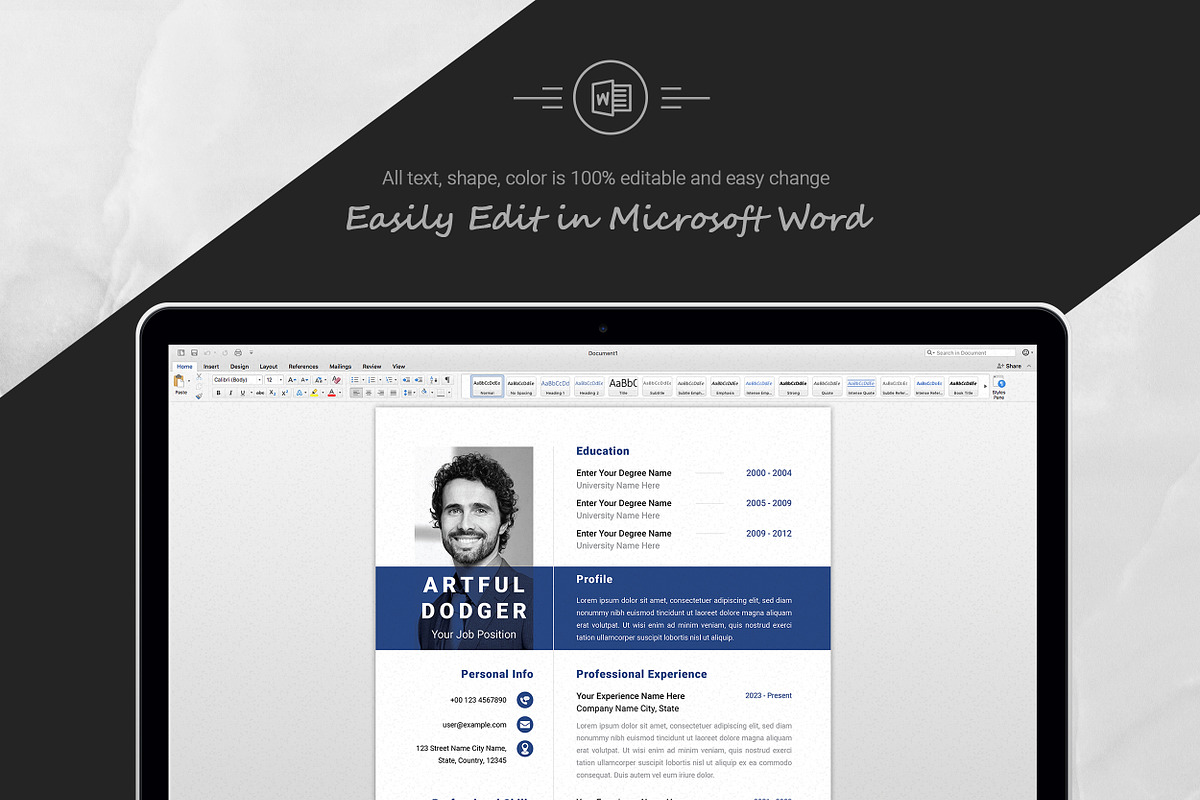 Colorful & Clean Resume Design, a Resume Template by ResumeInventor (Photo 4 of 5)